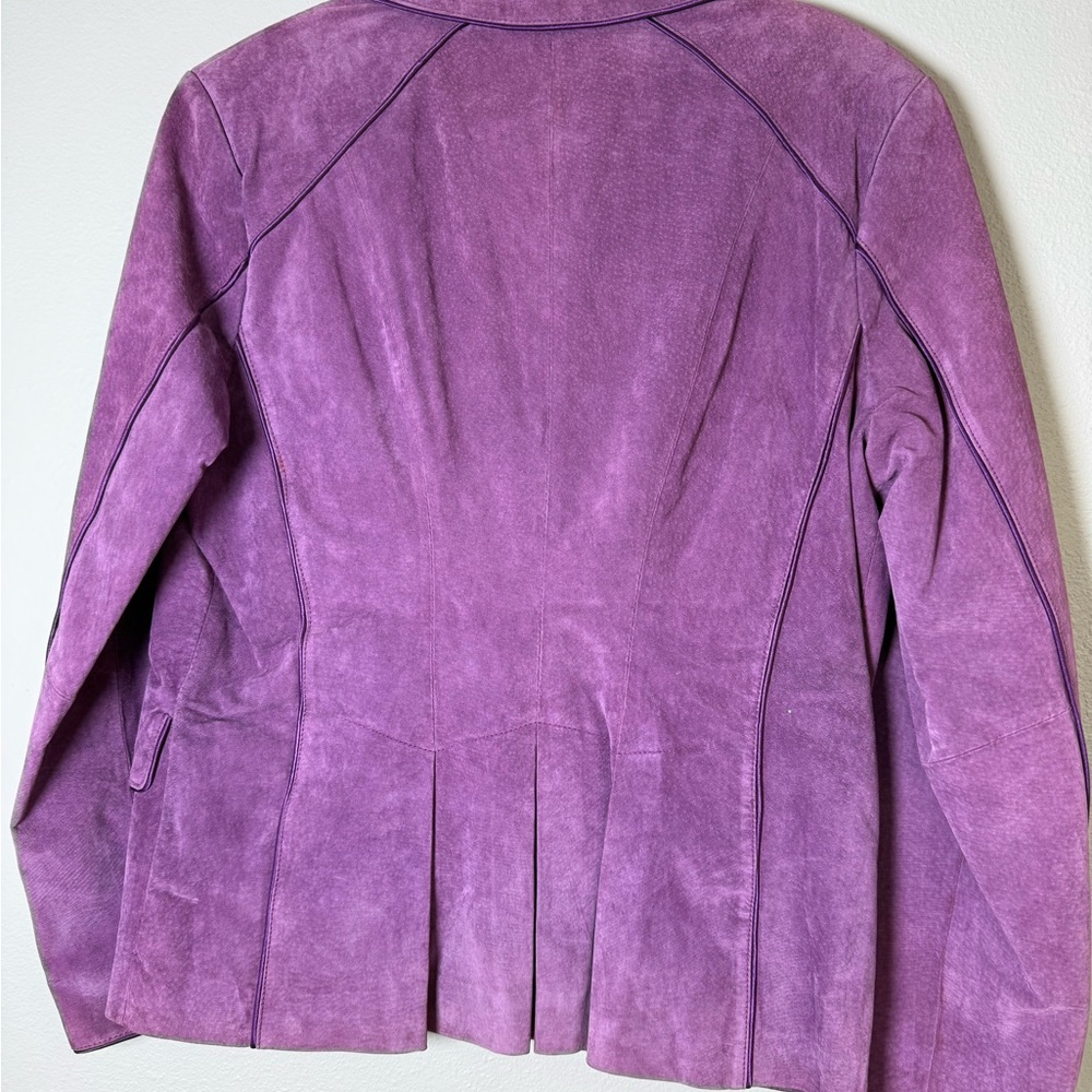 Vintage Terry Lewis Classic Luxuries Purple Leather Jacket - Picture 6 of 7